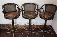 Three Vintage Swivel Barstools