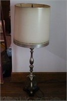 Gilded Gold Wood Lamp w/ Parchment Shade