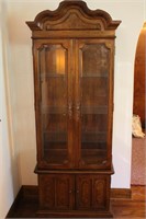 Solid Wood French Style Lighted Curio Cabinet