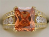 4ct Orange Sapphire Ring