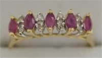 14kt Yellow Gold Genuine Ruby Diamond Ring
