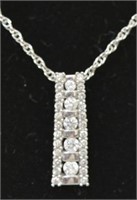 10kt White Gold Diamond Journey Necklace