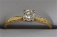 14kt Yellow Gold Diamond Solitaire Ring