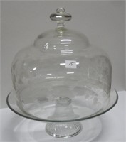 Glass Covered Pedestal Cake Plate
