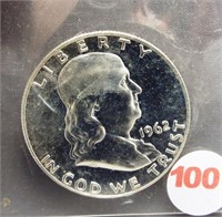 1962 Franklin Silver Half Dollar.