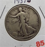 1937-S Walking Liberty Silver Half Dollar.