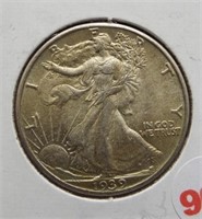 1939 Walking Liberty Silver Half Dollar.