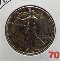 1916 Walking Liberty Silver Half Dollar.