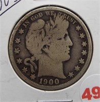 1900-S Barber Silver Half Dollar.