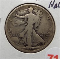 1917 Walking Liberty Silver Half Dollar.