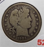 1903-O Barber Silver Half Dollar.