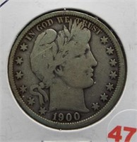 1900 Barber Silver Half Dollar.