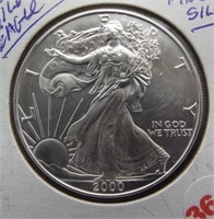2000 One Ounce Fine Silver Eagle.