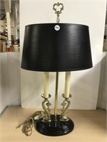 Vintage Table Lamp With Black Shade