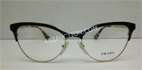 Prada Black Pale Gold Eyeglasses w/ Case $200 NEW