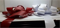 Lot of 1 Red & 1 White Giant Holiday Bows NEW