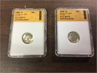 1946-S AND 1946-D GRADED DIMES