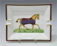 HERMES PORCELAIN WALKING HORSE CIGAR / ASHTRAY