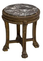 LOUIS XVI STYLE MARBLE TOP GILDED SIDE TABLE