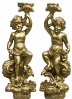 (2) ITALIAN GILT WOOD ARCHITECTURAL COLUMNS