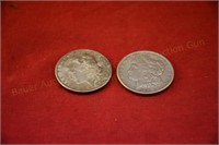 2 Morgan Silver Dollars - 1889, 1888