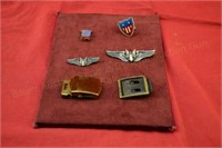 Lot of Military Pins & Belt Buckles