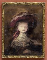PAINTING AFTER VERMEER,GIRL WITH A RED HAT, 19th C