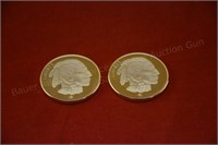 2 Troy oz .999 Buffalo/Indian Silver Rounds