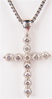 Jewelry 14kt White Gold Diamond Cross Pendant