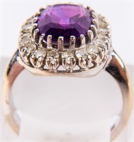 Jewelry 14kt White Gold Amethyst Cocktail Ring