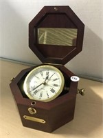 Bulova Clock In Case - With Plaque