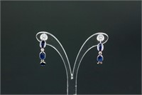 3.5ct Sapphire & 0.2ct Diamond Earrings CRV $1600