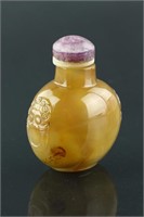 18/19th C. Chinese Yellow Agate Snuff Bottle
