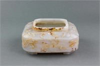 Chinese Imperial Hetian White Jade Water  Pot Mark