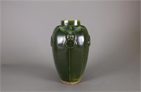 Porcelain Green Monochrome Octagon Pottery Vase