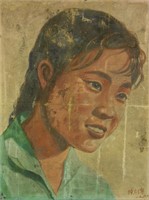 Chen Yanning Chinese Rare Oil on Canvas