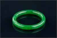 Burma Fine Green Jadeite Bangle w/ GIA Certificate