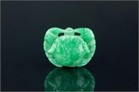 Burma Green Jadeite Carved Crab Pendant