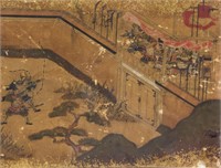 17-18th Century Japanese Gilt Watercolour Framed