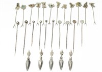 Group of Silver Cocktail Picks & Corn Holders