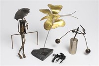 4 Metalwork Tabletop Sculptures