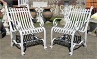 Pair Of Strap Metal Armchairs