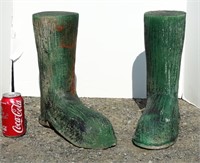 Pair Of Poured Stone Boots
