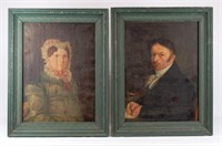 Pair 19th c. Portraits