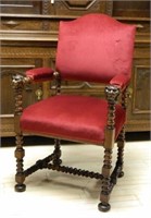English Late Regency Period Oak Armchair.