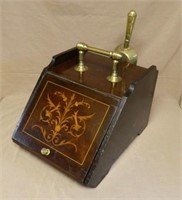 Edwardian Marquetry Inlaid Mahogany Coal Scuttle.