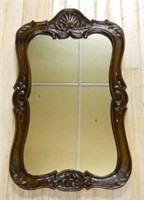 Shell Carved Oak Framed Mirror.