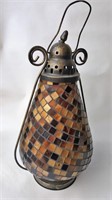 2  Stain glass lamps and 1 open mouth candle hold