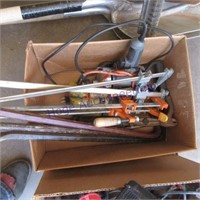 Power drill, wood vise, crow  bars, nail puller