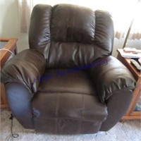 Rocker recliner leather chair
